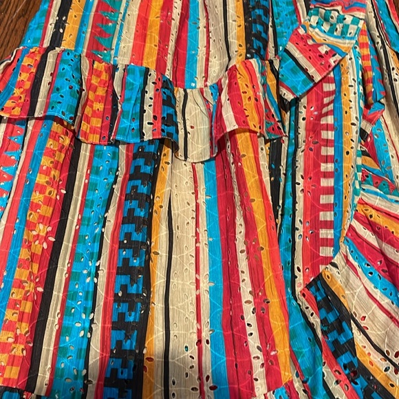 Verb pallavi singhee anthropologie Ruffled Eyelet Wrap Maxi Skirt size M - Picture 5 of 6